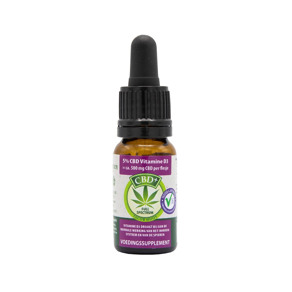 DGW-NL CBD Olie+ met Vitamine D3 (Jacob Hooy) 5% 10 ml