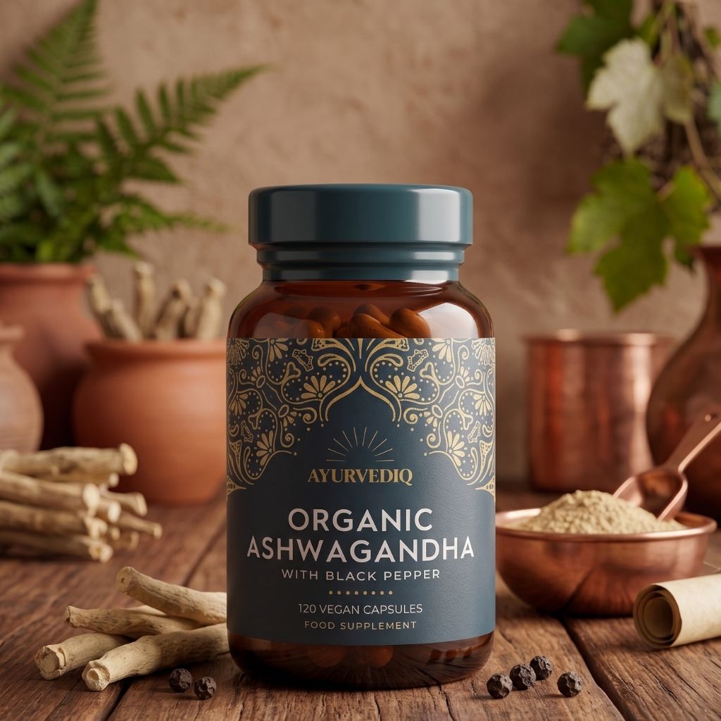 Biologische Ashwagandha & Zwarte Peper Extract (Ayurvediq) 120caps