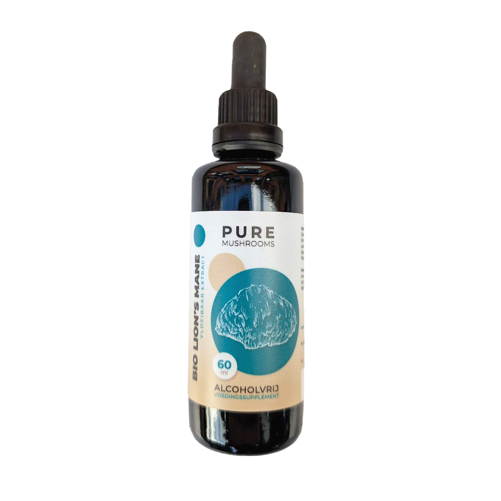 DGW-NL Lion's Mane Paddenstoelen Extract Alcoholvrij Bio (Pure Mushrooms) 60ml