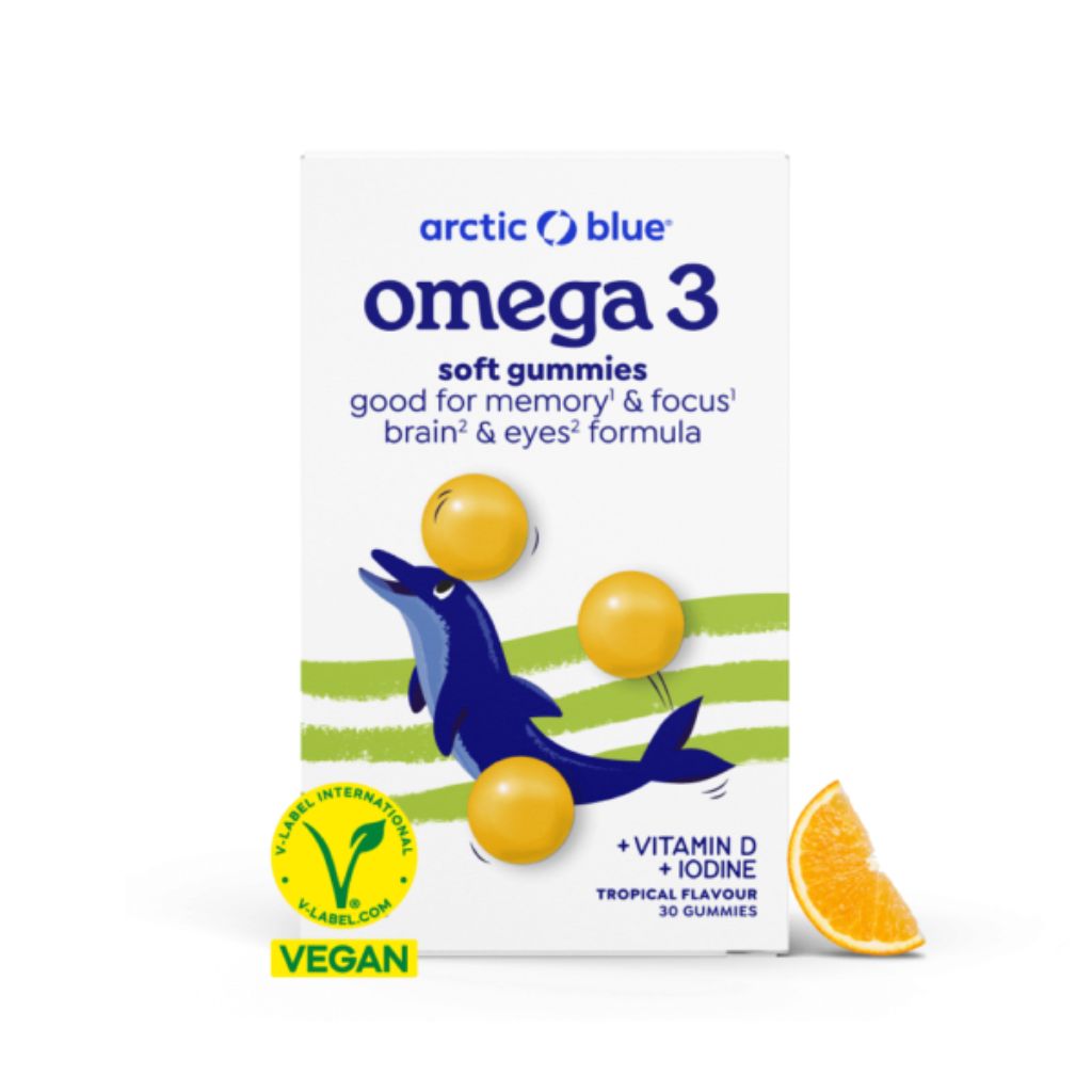 Kids omega-3 gummies algenolie vitamine D3 & jodium (Arctic Blue) 30st