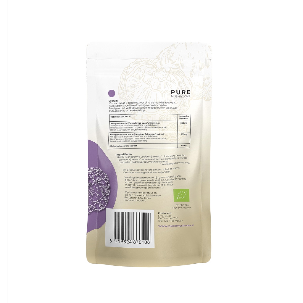 Chill Mix Lion`s Mane / Reishi Extract Bio (Pure Mushrooms) 60 capsules