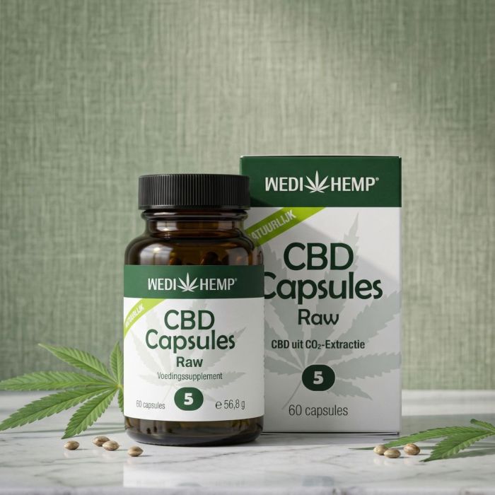 CBD Capsules Raw (Wedihemp) 5% 60 caps main product photo