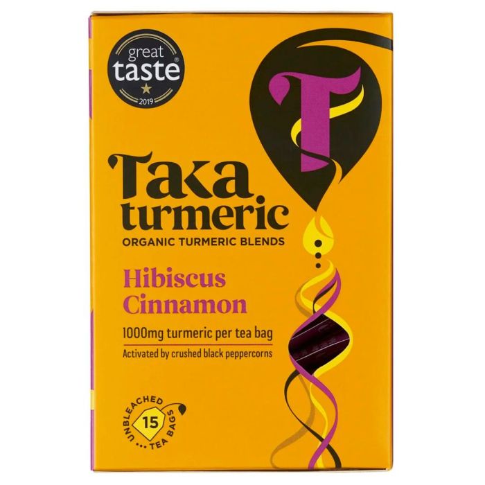 Kurkuma Thee Hibiscus & Cinnamon Bio (Taka Turmeric) 15 zakjes main product photo
