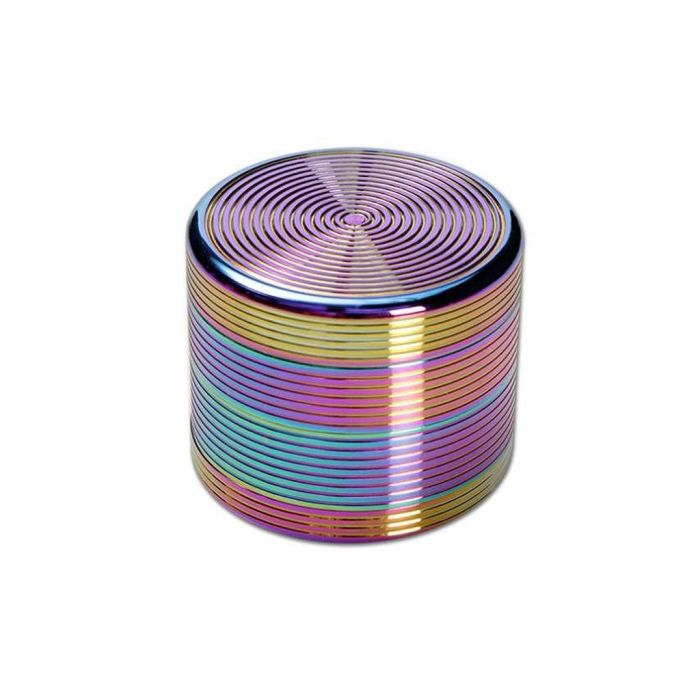 Metalen Grinder Olie Kleur Geribbeld 4-delig (Black Leaf) 50 mm main product photo