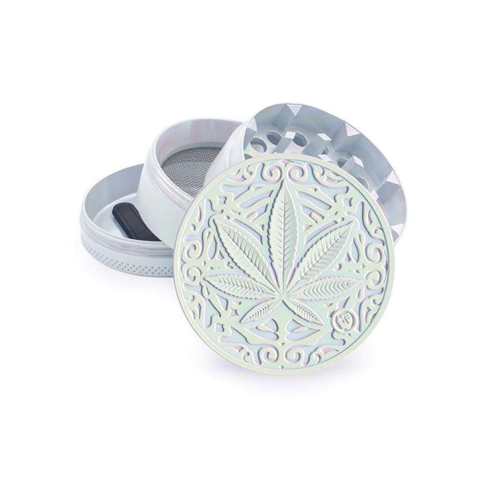 Aluminium Grinder 4-delig | Wietblad (Fire-Flow) 50 mm main product photo