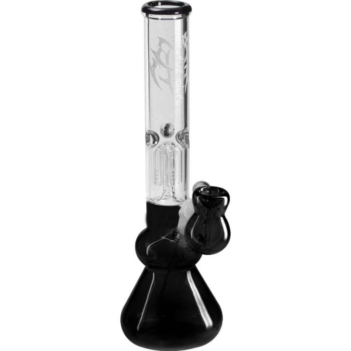Glazen Percolator Ice Bong (Black Leaf) main product photo