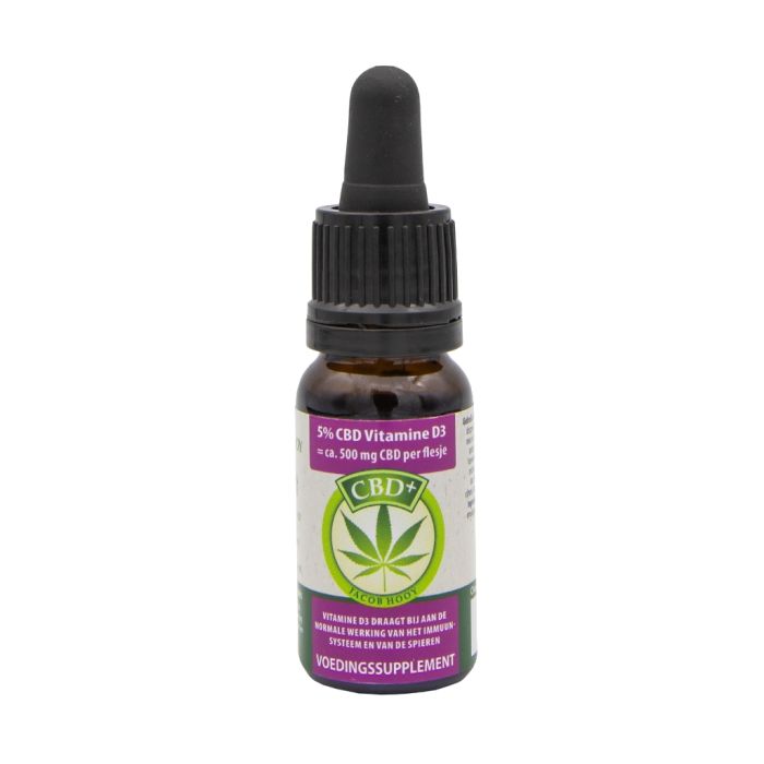 CBD Olie+ met Vitamine D3 (Jacob Hooy) 5% 10 ml main product photo