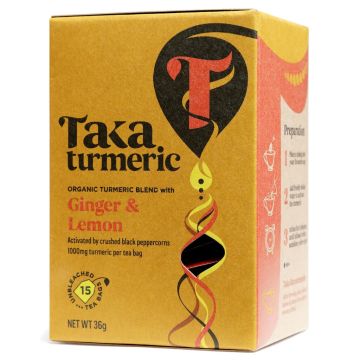 Kurkuma Thee Ginger & Lemon Bio (Taka Turmeric) 15 zakjes