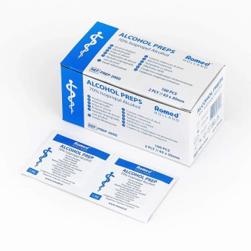 Desinfectiedoekjes alcoholdoekjes 65 x 30 mm (Romed) 100 stuks 